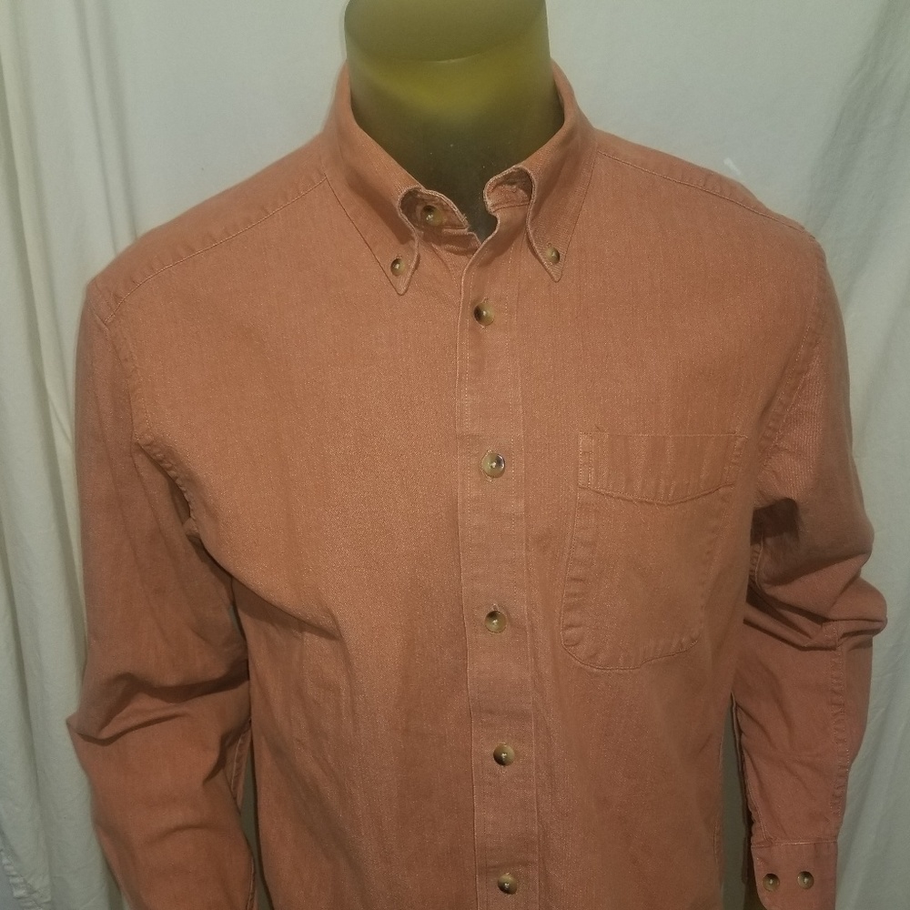 Men L.L Bean Medium Heavy Cotton Button Down Shirt